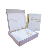Agenda 2023 à Marque Blanche, Couverture en Tissu et PP, Reliure Spirale, Journal de Studie Biblique Rigide avec Poche, Formats A4 et A5