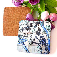 Sous-verres carrés personnalisés de haute qualité avec design de dessin animé, en liège et carton, 4 mm, avec dos en liège écologique, en stock chez Giftway
