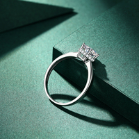 Bague en argent sterling 925 en gros, bijoux, coupe ronde brillante, 0,8 carat, bague en moissanite étincelante, bagues de fiançailles tendance pour femme
