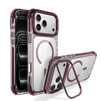 Coque de téléphone ultra-fine transparente magnétique de haute qualité avec béquille invisible anti-chute légère pour iPhone 18 Pro Max