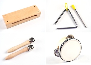 Ensembles d'instruments de musique Orff en bois en gros, jouets d'éveil musical pour enfants, xylophone, tambourin - Product Image 5