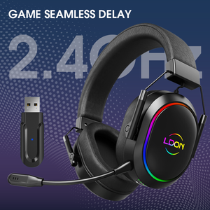 Casque de jeu sans fil LDON <span class=keywords><strong>R6</strong></span> avec son surround 7.1, conception supra-auriculaire, suppression active du bruit, métal, pour téléphone portable - Product Image 3