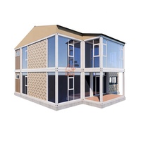 Maison conteneur préfabriquée de luxe à deux étages avec chambre, design moderne, construction durable, tailles 20 et 40 pieds