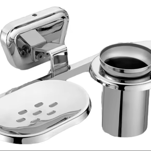 Ensemble d'accessoires de salle de bain en acier inoxydable Distributeur de savon Porte-brosse à dents Moderne Durable Élégant Organisateur de salle de bain pour la maison - Product Image 4