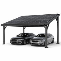 Kit Kanopi Mobil Tenaga Surya 10KW untuk Dua Mobil, Panel Surya Monokristalin, Tahan Air, Sistem Grid-Tied/Hybrid untuk Rumah dan Kantor