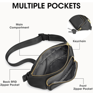 Bolsos de Moda Tipo Bandolera con Bloqueo RFID, Bolsos Cruzados de Cuero para Mujer, Bolsos Pequeños de Cintura para Mujer - Product Image 6