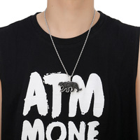Pendentif guépard panthère léopard Hip Hop Iced Out Or Noir Pendentif collier panthère
