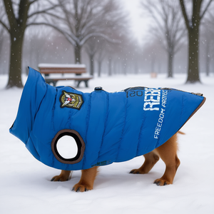 Manteau Harnais Saint-Malo pour Chien, Taille M, 45 cm, Bleu, Protection Hivernale Chaude - Product Image 3