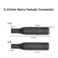 En stock, câble audio pour guitare en PVC noir industriel, basse tension, 6,35 mm mono TS 1/4 pouce, jack mâle vers femelle
