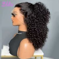 Perruque sans colle à dentelle transparente HD 360 Lace Afro bouclée, 100% cheveux humains, densité 180%, 16 pouces, pré-épilée, la plus vendue