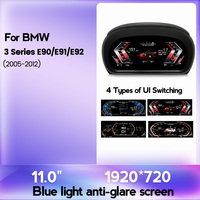 MEKEDE Compteur de Vitesse Numérique Tableau de Bord Écran LCD HD 11 Pouces pour BMW E90 E91 E92 E93 2005-2012 Système LINUX