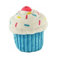 Belle peluche chien jouet gâteau d'anniversaire grinçant peluche chien jouet rose/bleu Polyester en gros