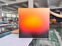 LUZ Lámpara LED Art Deco con Caja de Luz, Cuadro Acrílico Cuadrado con Diseño Atardecer, Control Remoto por APP, Retroiluminada, Hecha a Mano, Decoración para el Hogar, Lámpara para Repisa de Chimenea
