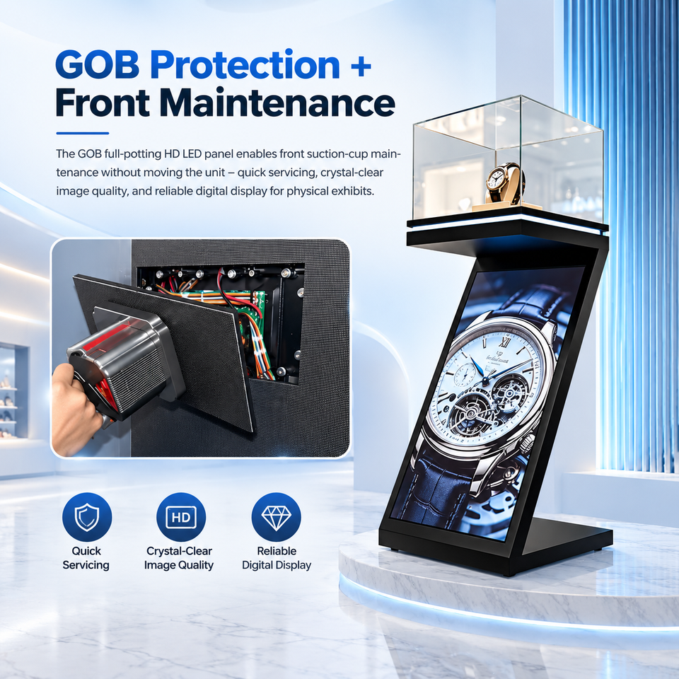 Display Stand Rack Led Freestanding LED Showcase Display Stand with Transparent Cabinet, Full ...