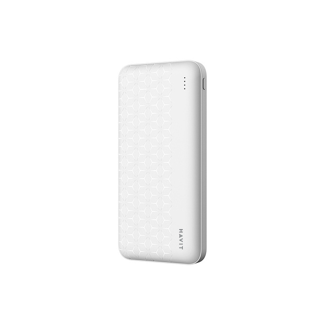 PB63 HAVIT Regular Stock ABS Portable Power Banks, 18650 Battery 10000mAh Mobile Mini LED Light Power Bank