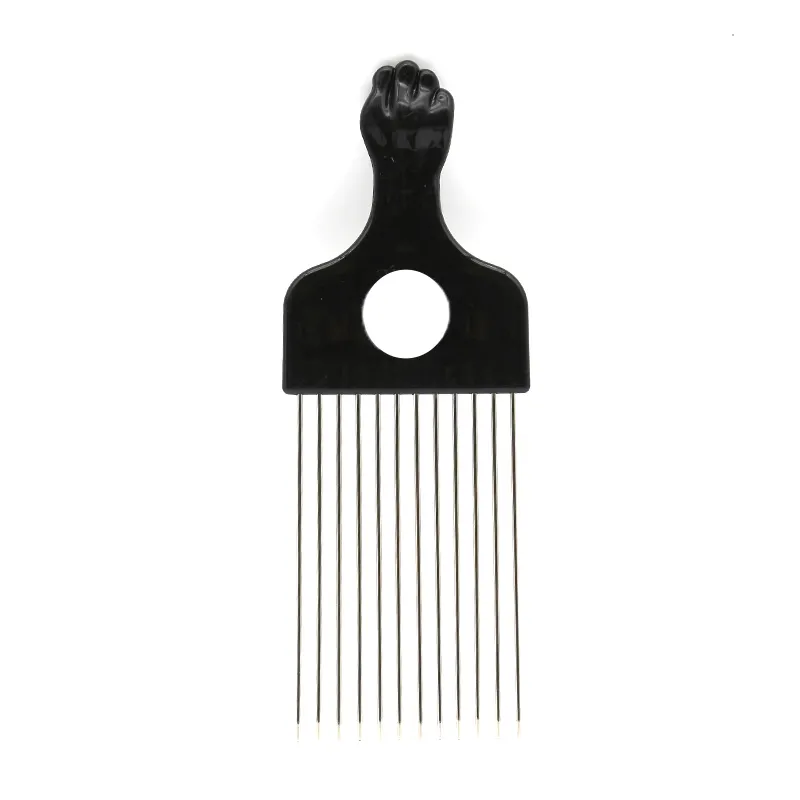 Custom Plastic Comb Insert Afro Hair Pick Wide Tooth Hair Comb Salon Oil Hair Styling Fork Comb