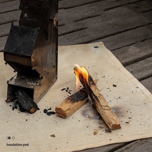Outdoor Fireproof 30*30cm <b>Fiberglass</b> Fire Blanket Flame Retardant Heat Insulation <b>Mat</b> for Picnic Camping Fire Protection - Product Image 2