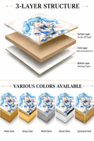 Papan Seni Anime Shikishi Kertas Premium Dengan Cetakan Warna Penuh Tepi Berlapis Emas atau Perak
