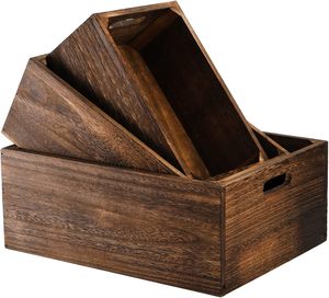Organizador de Baño Apilable de Madera Maciza con Acabado Envejecido para Decoración del Hogar, Personalizable para <span class=keywords><strong>la</strong></span> Organización y Almacenamiento de <span class=keywords><strong>la</strong></span> <span class=keywords><strong>Despensa</strong></span> y <span class=keywords><strong>la</strong></span> Cocina - Product Image 6