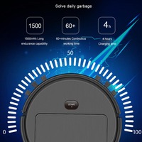 Robot de balayage intelligent 3-en-1 pour la maison, humide et sec, à double usage, charge USB, 1500mAh