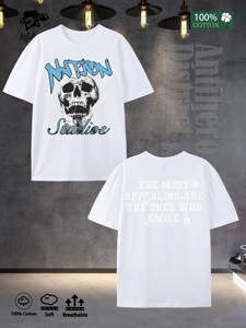 Camiseta de Moda Urbana para Hombre, 100% Algodón, Corte Holgado, 5 Colores, Almacén de <span class=keywords><strong>Columbus</strong></span> - Product Image 2