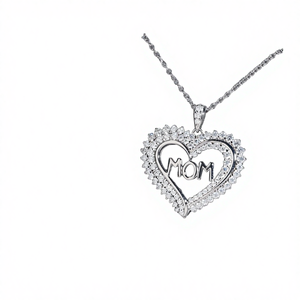 Collar con Colgante de Corazón Helado, Regalo para Mamá, Cadena de Eslabones Personalizada Estilo Hip Hop para Mujer, Plata S925, Moissanita VVS, Rosa, 18 Pulgadas - Product Image 4