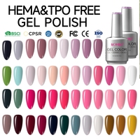 Vernis Gel UV Professionnel Sans HEMA et TPO 15ml – Longue Durée, Haute Pigmentation, Séchage LED, Idéal pour Salons et Manucure Française