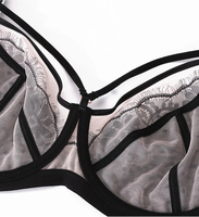 Soutien-gorge grande taille en dentelle, broderie fine en maille, bonnet complet, maintien et maintien, coupe ajustée, sous-vêtement
