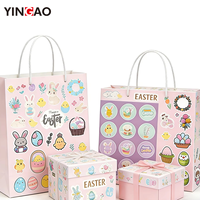 Autocollants personnalisés de Pâques découpés à la forme pour enfants, lapin de dessin animé, œuf, feuille d'autocollants en vinyle adhésif imperméable pour décorations de Pâques