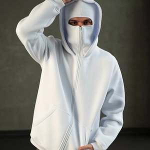 <span class=keywords><strong>2025</strong></span> 최신 디자인 사용자 정의 450gsm 지퍼 Balaclava 후디 하이 퀄리티 스트리트웨어 인쇄 일반 면 지퍼 닌자 후드 남자