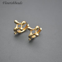 Accessoires de bijoux de conception spéciale creux rond Rectangle forme plaqué or laiton métal boucle d'oreille crochet fermoirs