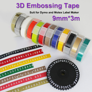 Cinta de 9mm compatible con <span class=keywords><strong>DYMO</strong></span> Impresora 3D cinta de grabado Manual etiquetas estéreo para <span class=keywords><strong>Dymo</strong></span> <span class=keywords><strong>1610</strong></span>/1540 Motex E101 impresora de etiquetas - Product Image 2