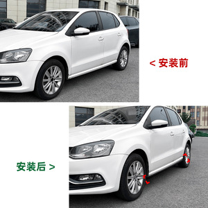 Jupes latérales Amp Z en fibre de carbone noir piano texturé pour Volkswagen Polo 6R 6C 2009-2017, finition mate, kit carrosserie - Product Image 4