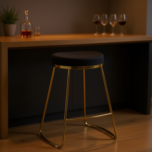 Taburete de Bar Jane de 26 Pulgadas, Estilo Moderno de Mediados de Siglo, Base de Metal Tapizada, Muebles para Bar en Casa - Product Image 2