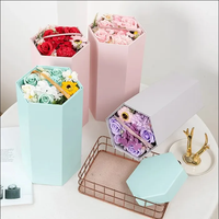 Boîte cadeau romantique pour la saint-valentin avec trois couches de Rotation, emballage de fleur de Rose avec fenêtre transparente en Pvc