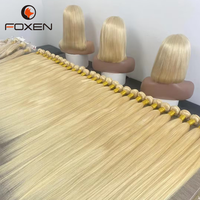 Extensions de cheveux humains bruts brésiliens Remy blondes 613, double trame, cuticules alignées, 15A 16A, vente en gros, lisses comme des baguettes