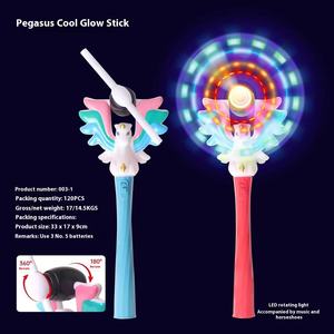 Cadeau de Noël LED pour enfants Baguette de fée scintillante <span class=keywords><strong>Licorne</strong></span> <span class=keywords><strong>lumineuse</strong></span> avec musique clignotante Jouet moulin à vent - Product Image 4