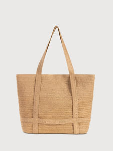 Women's Holiday Style Straw Woven <b>Bag</b> with Zipper Closure New Arrival Straw <b>Hats</b> - Product Image 4
