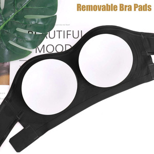 <span class=keywords><strong>Reggiseno</strong></span> Invisibile da Donna Imbottito, Senza Spalline, con Chiusura Laterale e <span class=keywords><strong>Ganci</strong></span> Regolabili, Top a Fascia con Spalline Incrociate sul Retro - Product Image 3