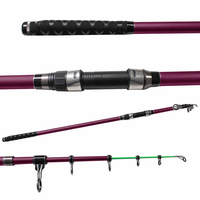 Canne à pêche télescopique OEM 4 sections 4m, développée en usine, en carbone FAST 24T, guides en acier inoxydable robustes, personnalisée pour la pêche en eau salée