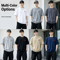 T-shirt Oversize Personnalisé ODM 100% Coton, Col Rond, Manches Courtes, Gris, Effet Délavé Vintage, Coupe Ample, Style Streetwear Décontracté, Vierge pour Impression