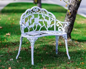 Düşük MOQ sıcak satış Park bankı Metal sandalyeler dış mekan mobilyası bahçe bankı gül