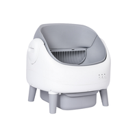 Bac à litière automatique intelligent autonettoyant pour chat, conception ouverte, contrôle par application, double capteur de sécurité, nettoyage facile, contrôle des odeurs, grande capacité