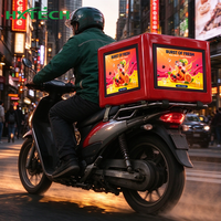 Boîte de livraison de nourriture pour moto avec écran LED intelligent, étanche IP65, boîte de livraison pour moto avec affichage publicitaire LED intelligent