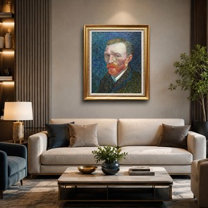 Reproducción <span class=keywords><strong>de</strong></span> <span class=keywords><strong>Pintura</strong></span> al Óleo Personalizada Hecha a Mano sobre Lienzo, Autorretrato <span class=keywords><strong>de</strong></span> <span class=keywords><strong>Van</strong></span> <span class=keywords><strong>Gogh</strong></span>, Arte Postimpressionista para Decoración <span class=keywords><strong>de</strong></span> Sala <span class=keywords><strong>de</strong></span> Estar - Product Image 4