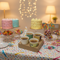 Plateau en papier écologique personnalisé en gros pour le café, le thé au lait, l'emballage à emporter, carton ondulé, porte-gobelet en papier