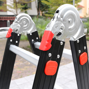 Échelle pliante industrielle moderne en aluminium à 4 marches, portable, pour usage domestique, design léger, capacité 300 kg, pour extérieur et supermarché - Product Image 5