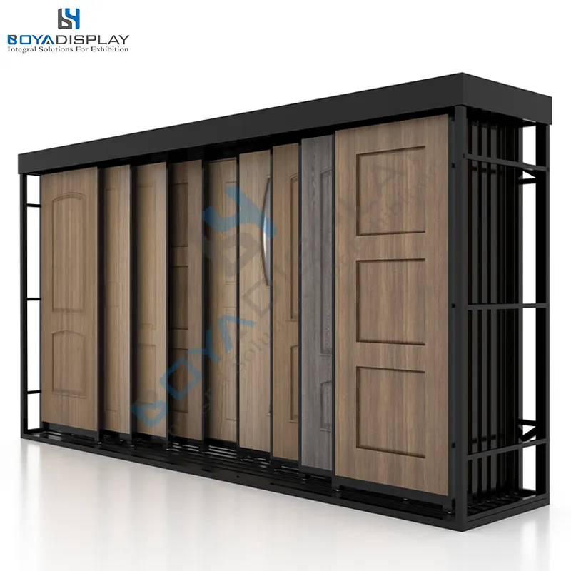 Boya exibe a porta de segurança de estilo novo, moda, linha dupla, mais conveniente e durável, tipo de porta de madeira, prateleira de exibição