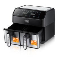 Friteuse à Air Double Zone Grande Capacité, Four de Cuisson Sans Huile, Appareil de Cuisine Intelligent