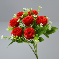 Roses Artificielles Fleurs de Mariage Bouquet de Mariée Vente Chaude Fleurs Artificielles en Gros pour la Décoration de Maison et de Mariage